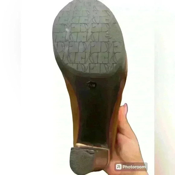 Diane von Furstenberg Brown Leather Clogs black wood Heel Size 7.5 - Picture 9 of 9